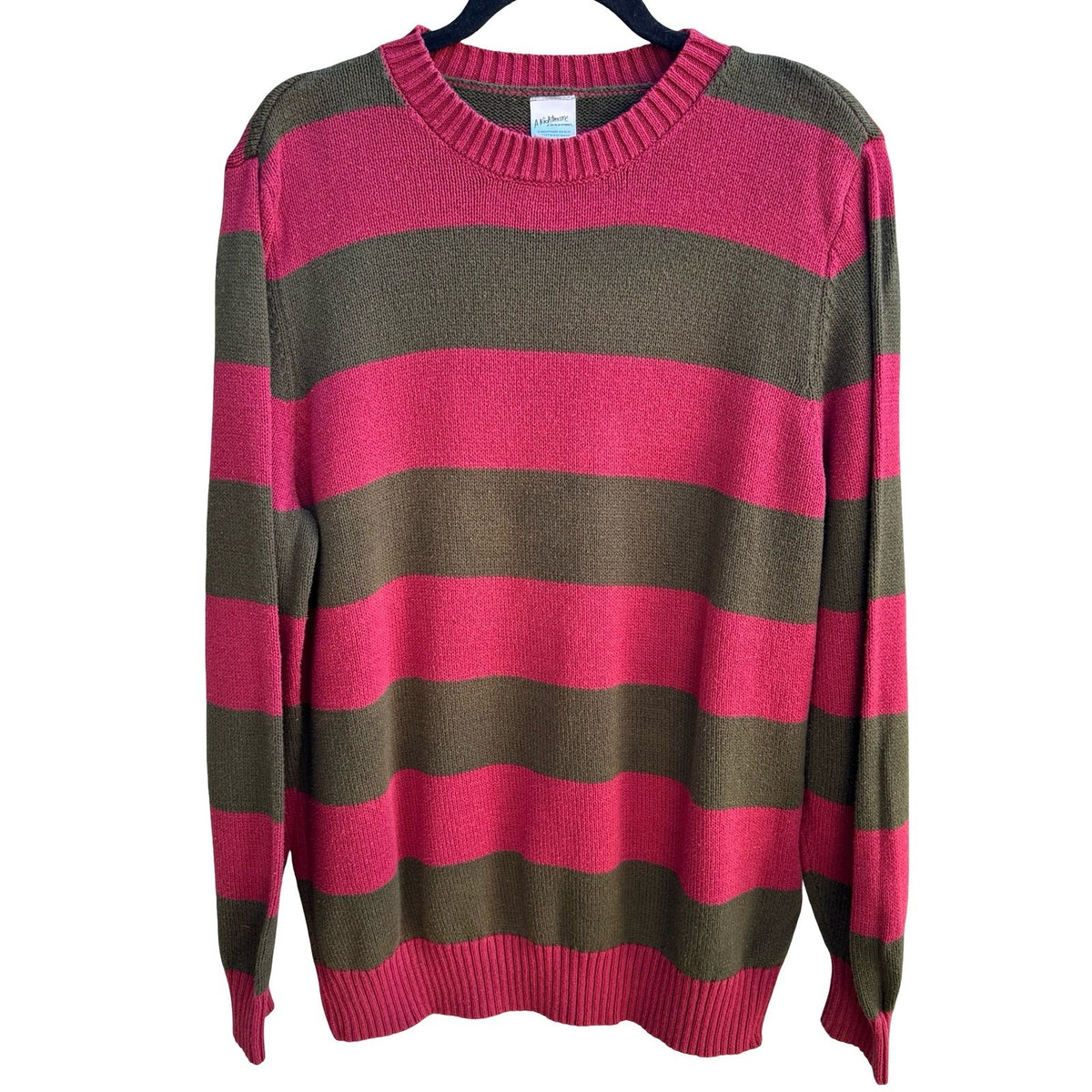 Spirit Nightmare on Elm Street Freddy Krueger Striped Halloween Sweater Mens M