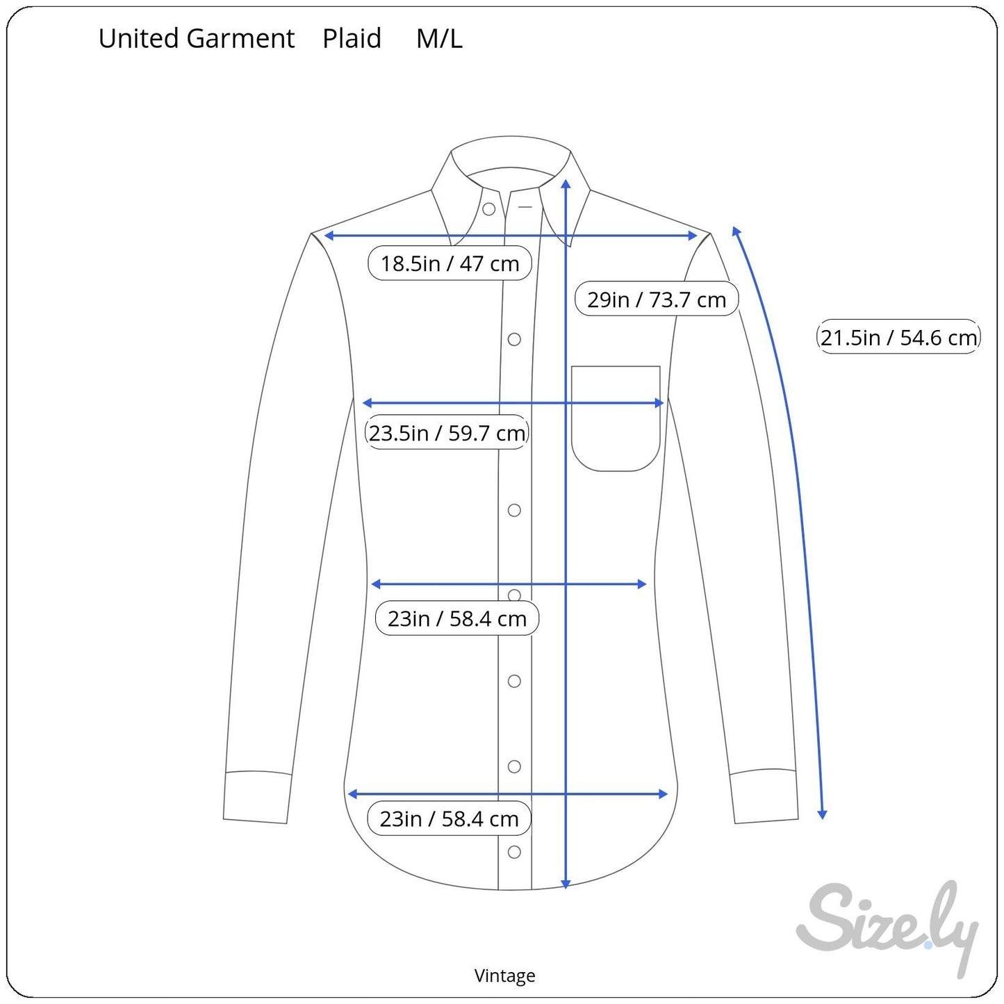 Vintage Mens United Garment Genuine Houston Plaid Button-Up Shirt Elbow Patches