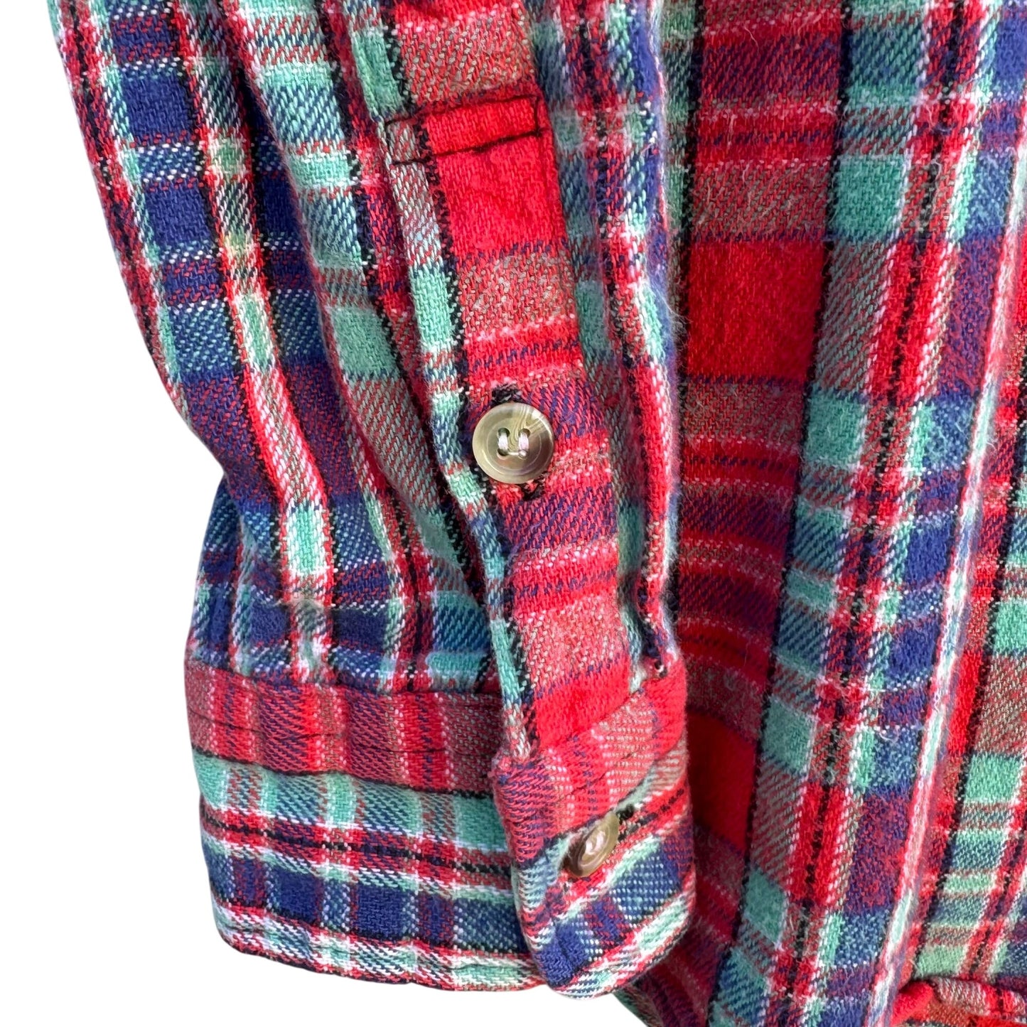 Vintage Mens United Garment Genuine Houston Plaid Button-Up Shirt Elbow Patches