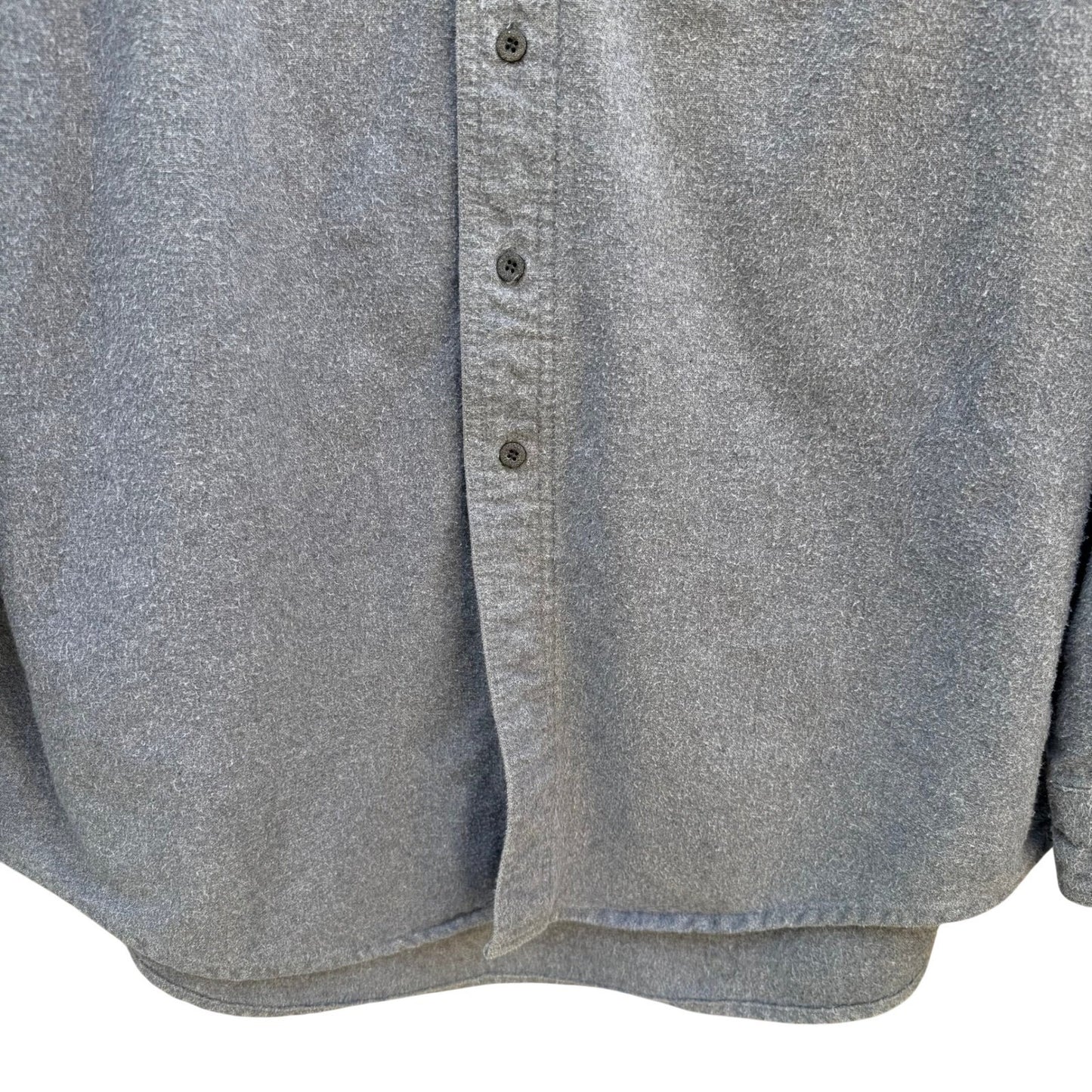 Woolrich Sportsman Chamois Shirt Mens Large Grey Cotton Button Down Long Sleeve