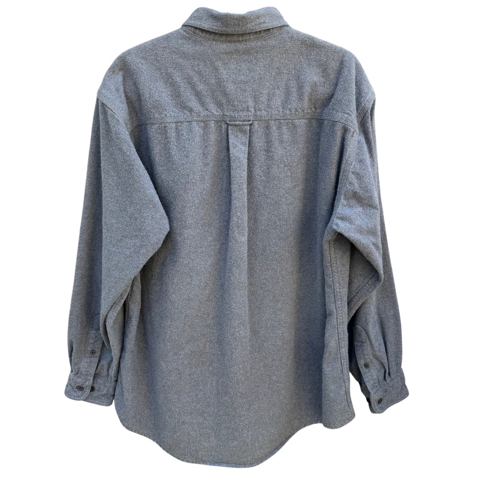 Woolrich Sportsman Chamois Shirt Mens Large Grey Cotton Button Down Long Sleeve