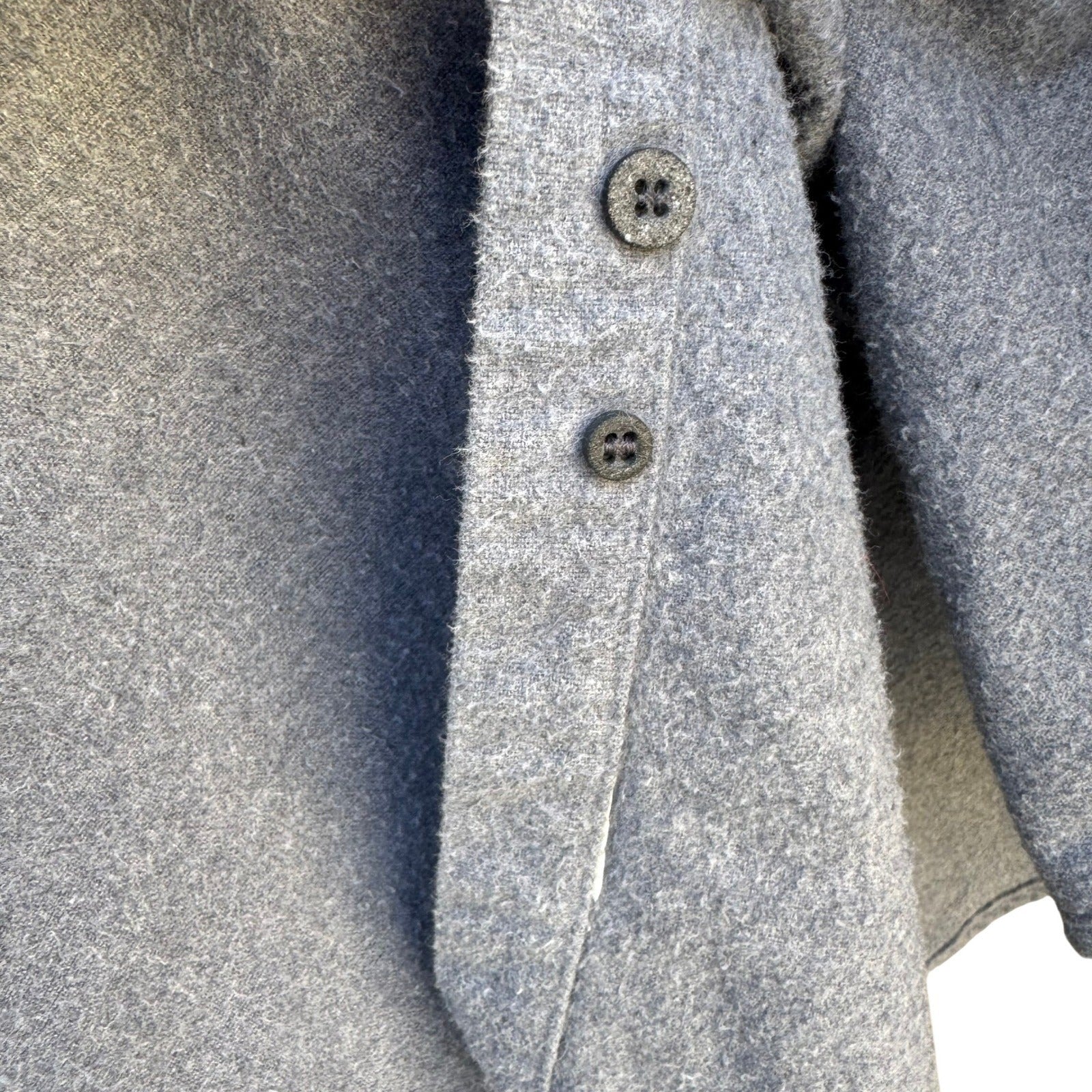 Woolrich Sportsman Chamois Shirt Mens Large Grey Cotton Button Down Long Sleeve