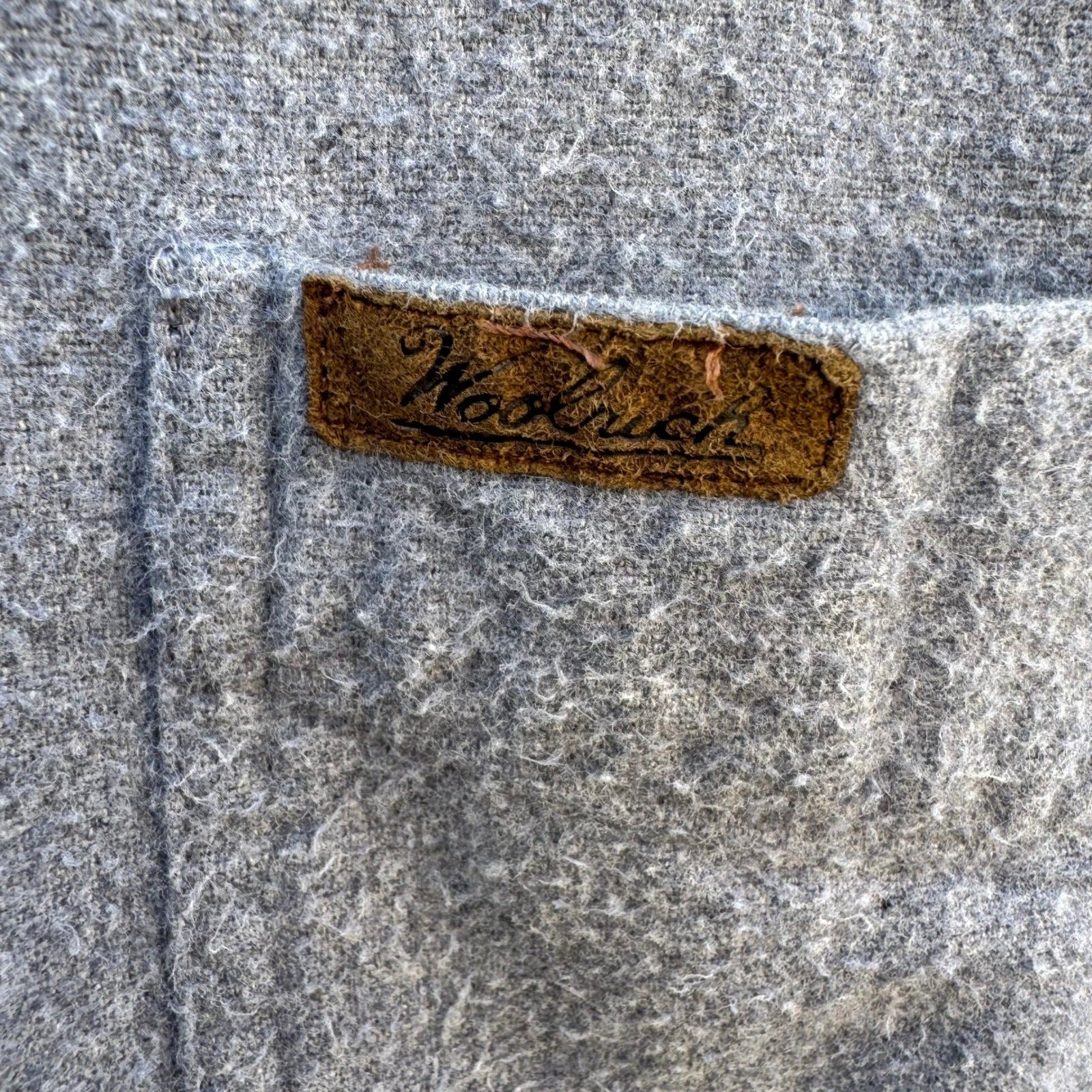 Woolrich Sportsman Chamois Shirt Mens Large Grey Cotton Button Down Long Sleeve