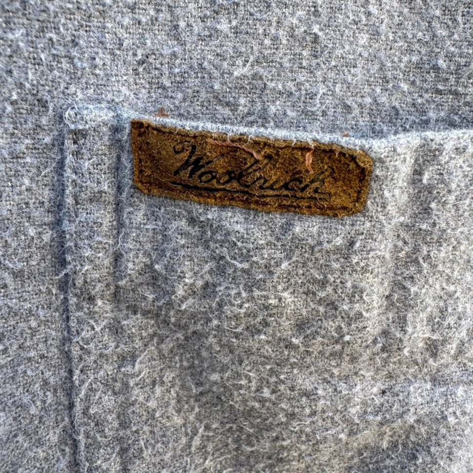 Woolrich Sportsman Chamois Shirt Mens Large Grey Cotton Button Down Long Sleeve