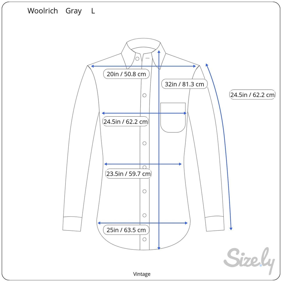 Woolrich Sportsman Chamois Shirt Mens Large Grey Cotton Button Down Long Sleeve
