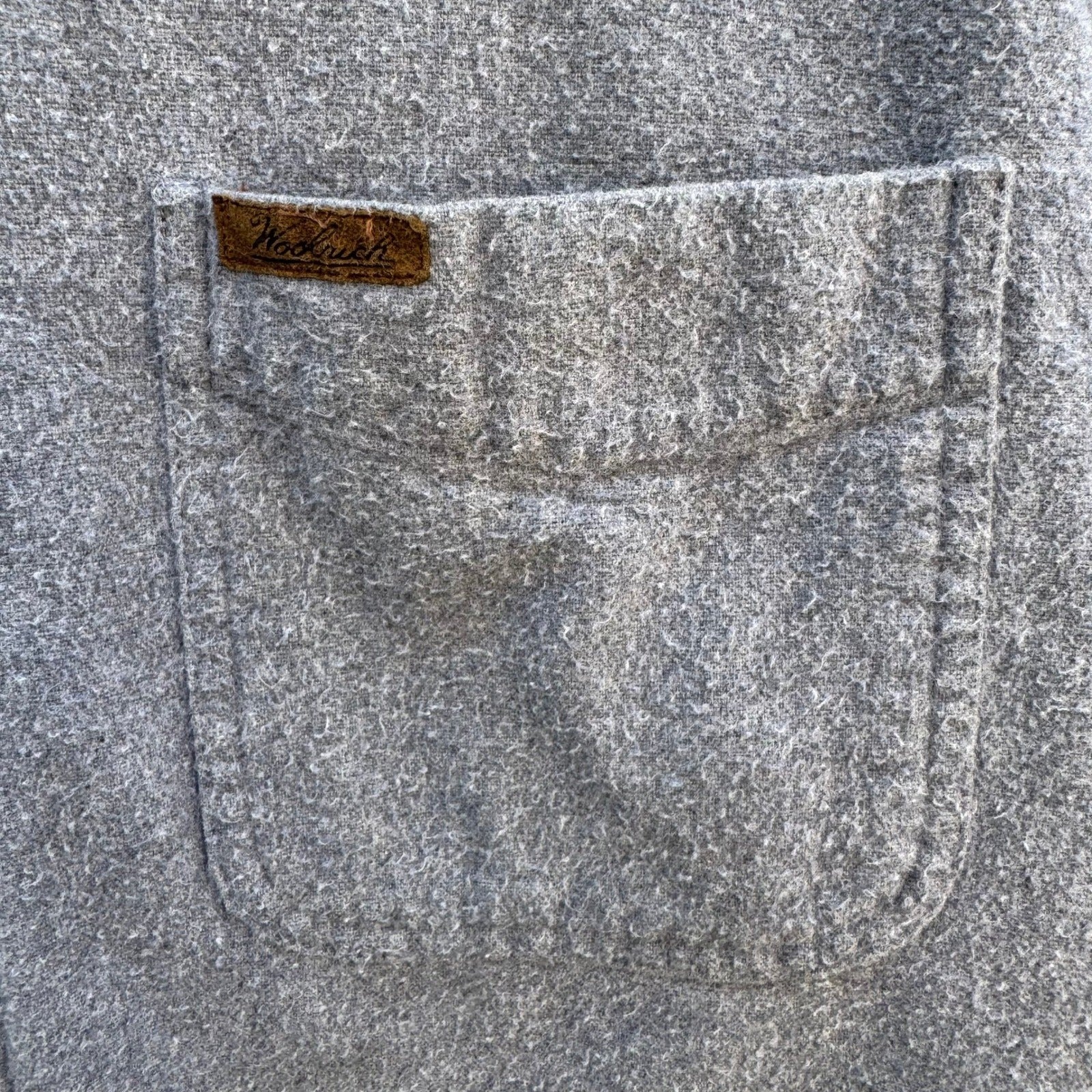 Woolrich Sportsman Chamois Shirt Mens Large Grey Cotton Button Down Long Sleeve