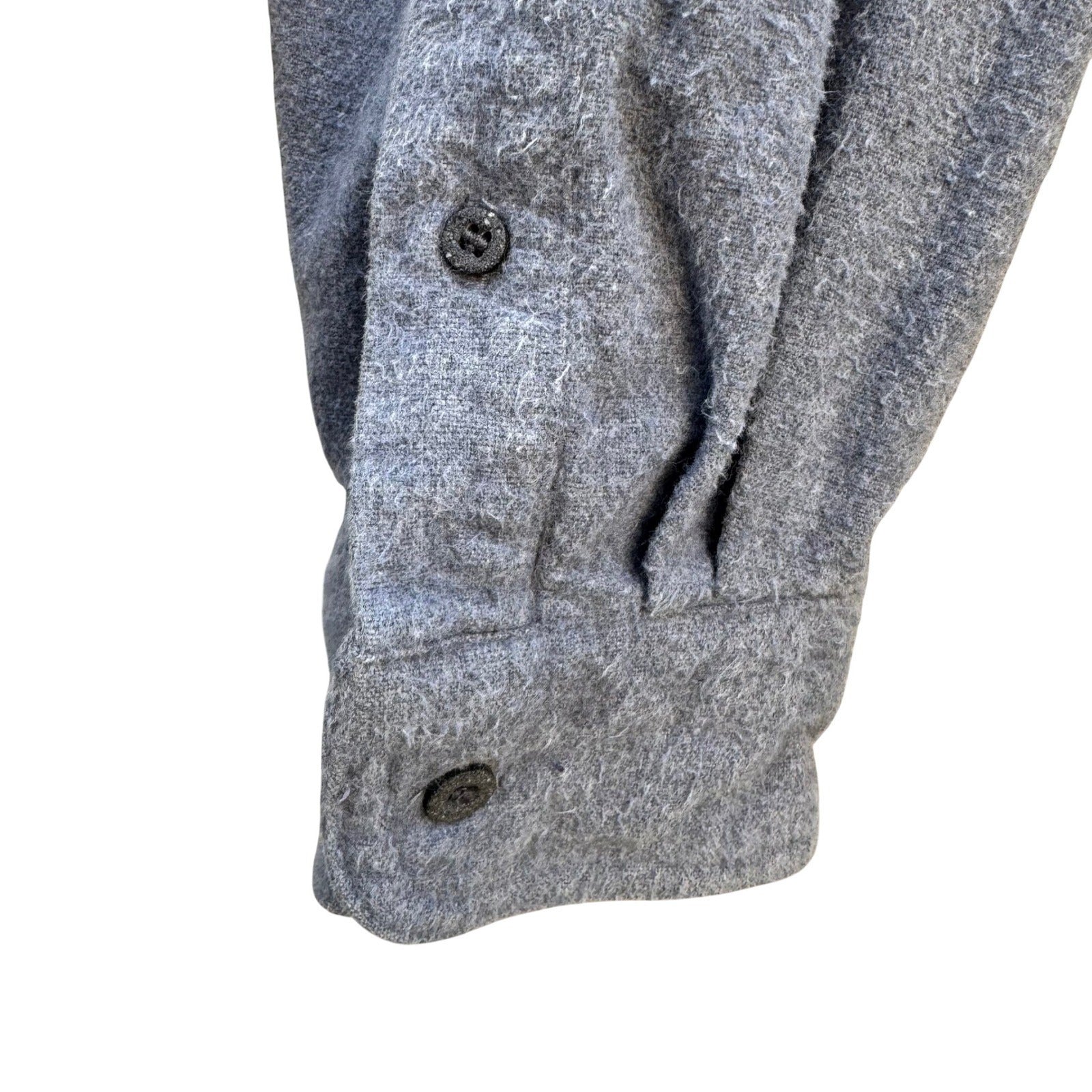 Woolrich Sportsman Chamois Shirt Mens Large Grey Cotton Button Down Long Sleeve