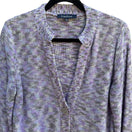 Switch Evan-Picone Layering Hygge Grandmacore Purple Space Dye Knit Cardigan Sweater L 3 image