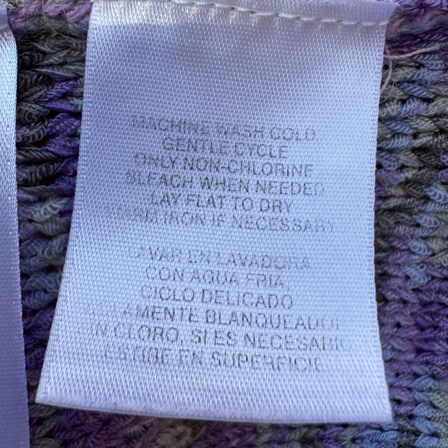 Evan-Picone Layering Hygge Grandmacore Purple Space Dye Knit Cardigan Sweater L