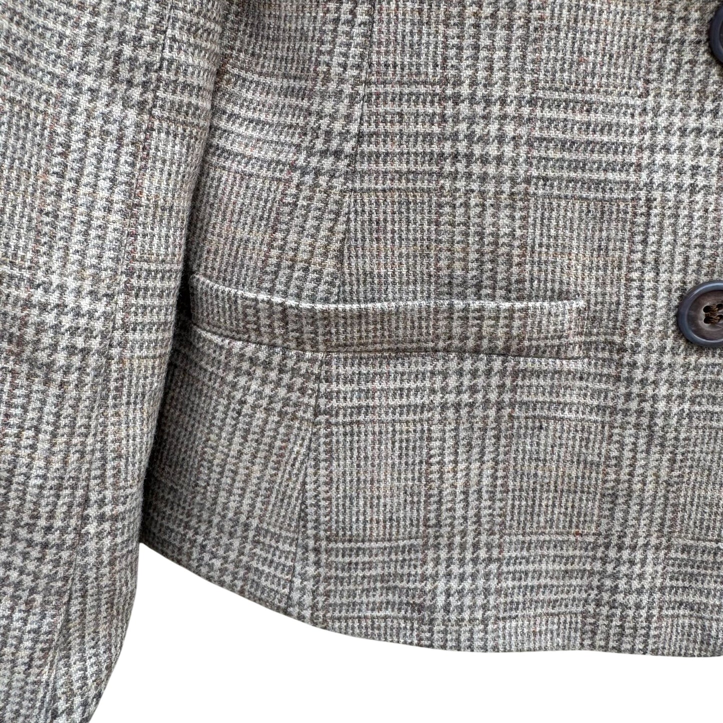 Newsport Vintage Womens Wool Plaid Double Breasted Blazer Jacket Pleated Skirt S