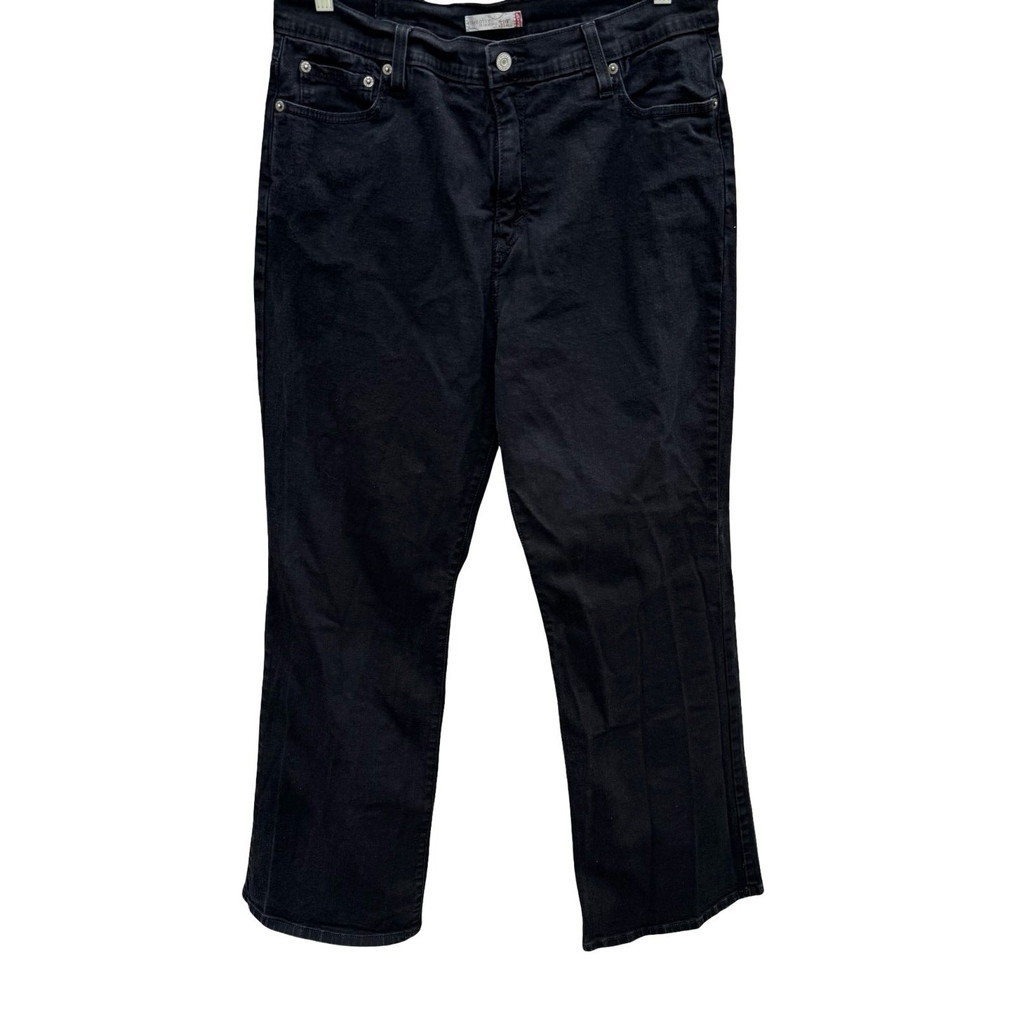 Levis 512 Perfectly Slimming Straight Leg Jeans Black Stretch Denim Size 18M