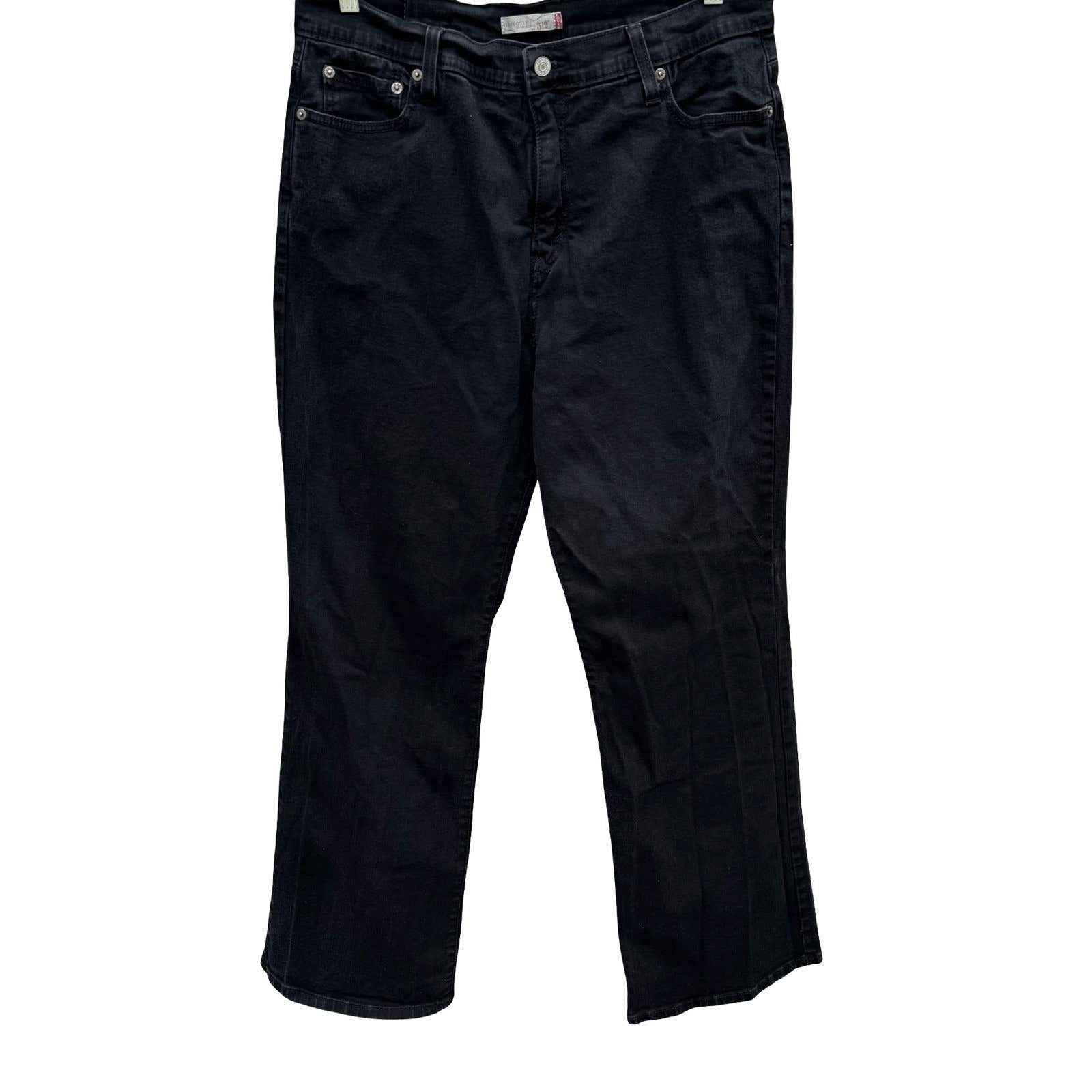 Levis 512 Perfectly Slimming Straight Leg Jeans Black Stretch Denim Size 18M