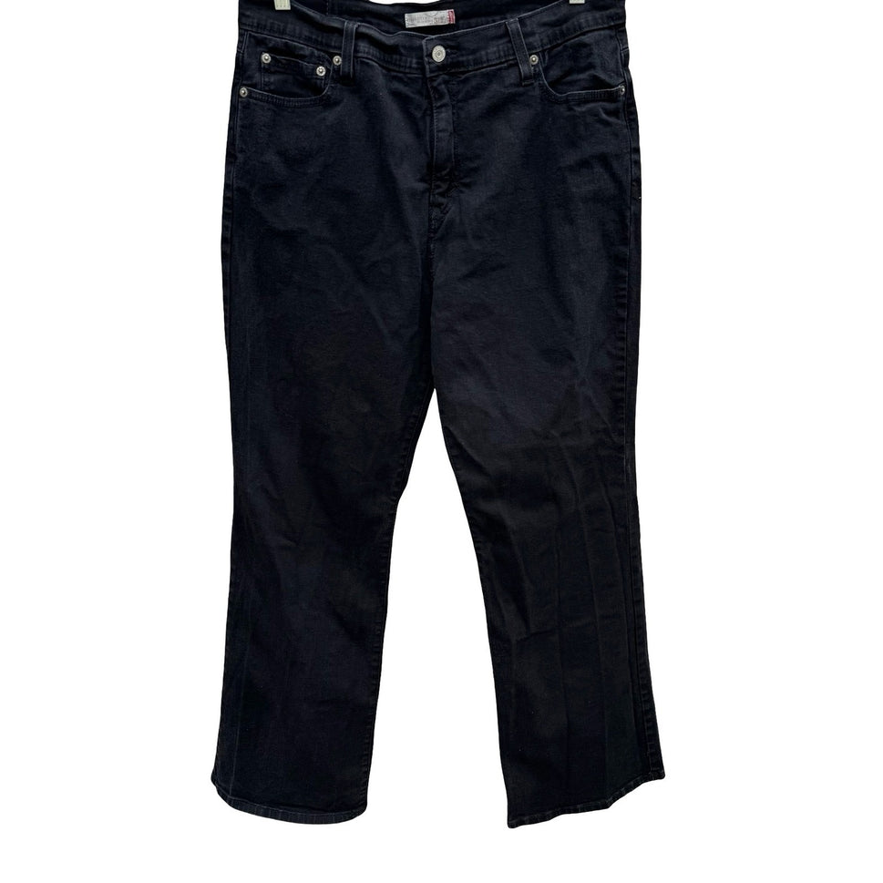 Levis 512 Perfectly Slimming Straight Leg Jeans Black Stretch Denim Size 18M