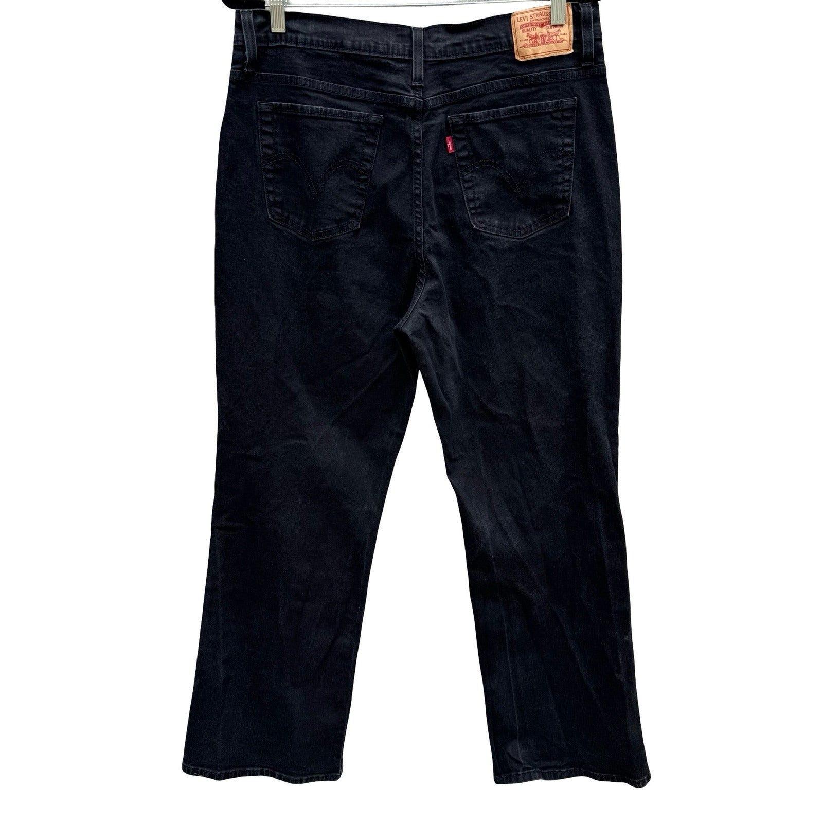 Levis 512 Perfectly Slimming Straight Leg Jeans Black Stretch Denim Size 18M