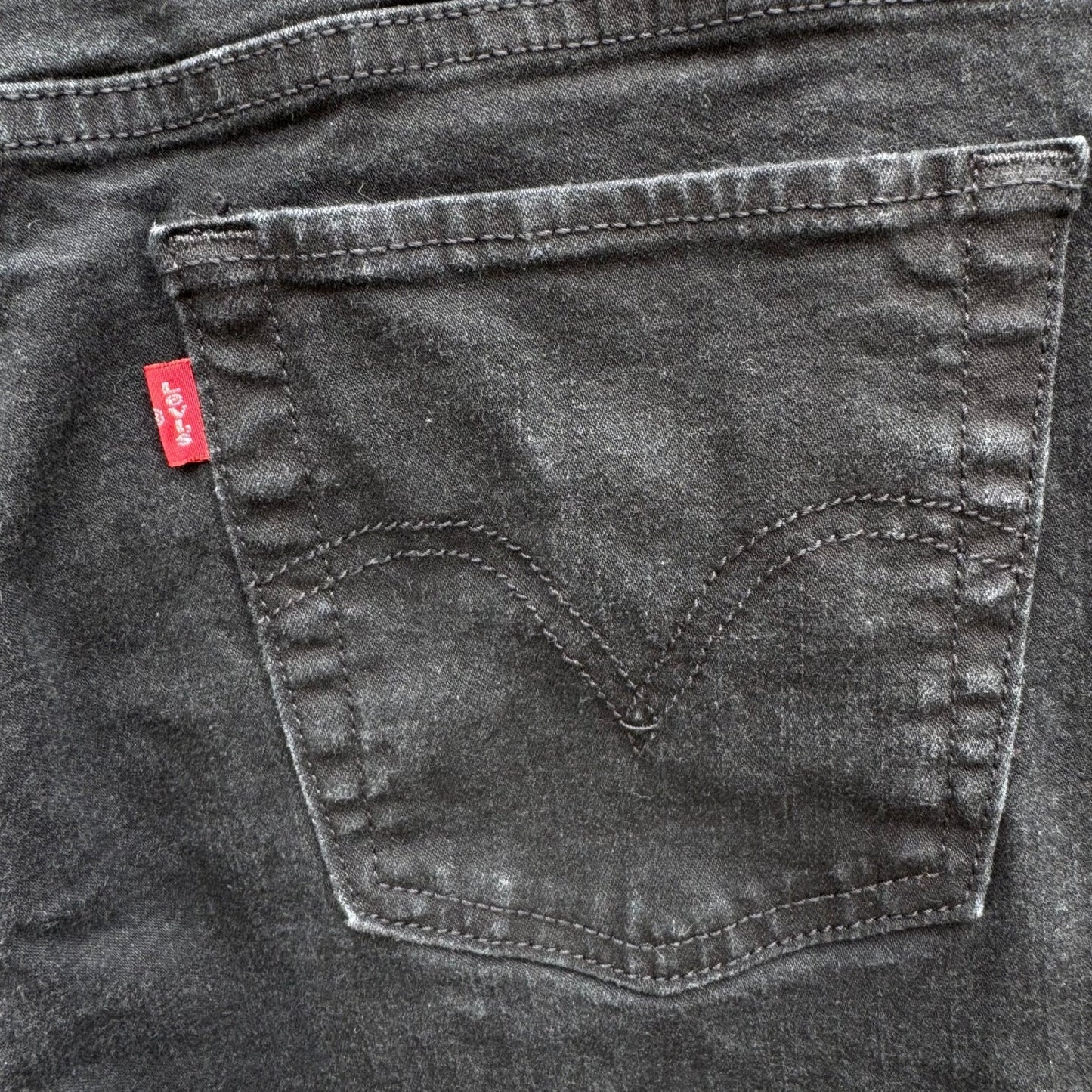 Levis 512 Perfectly Slimming Straight Leg Jeans Black Stretch Denim Size 18M