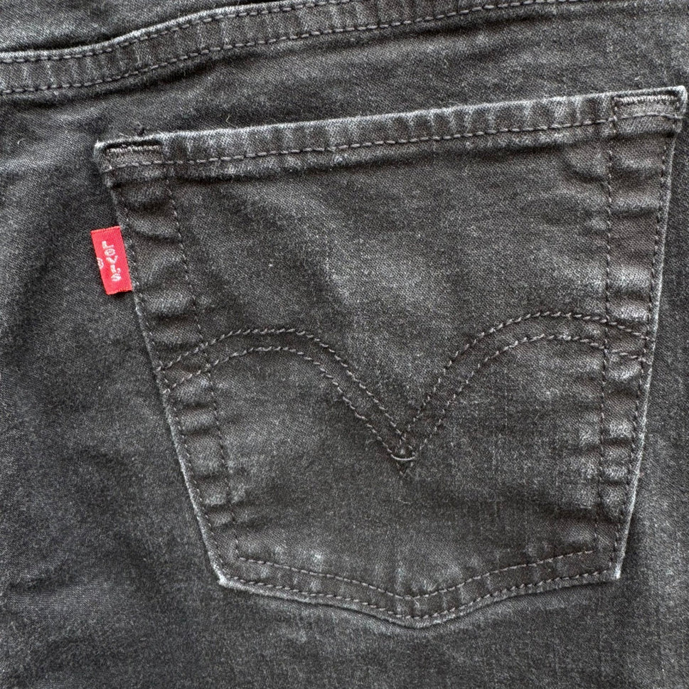 Levis 512 Perfectly Slimming Straight Leg Jeans Black Stretch Denim Size 18M