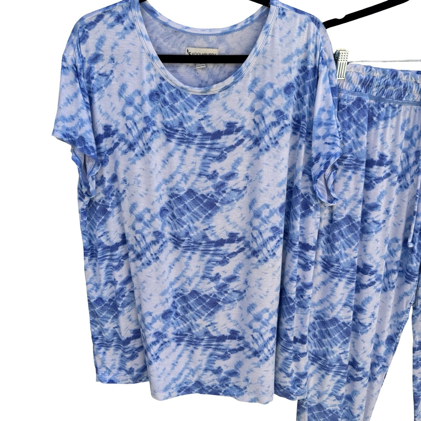 Koolaburra by UGG Womens Blue Tie Dye Pajama Set Large A391288 Loungewear Jogger