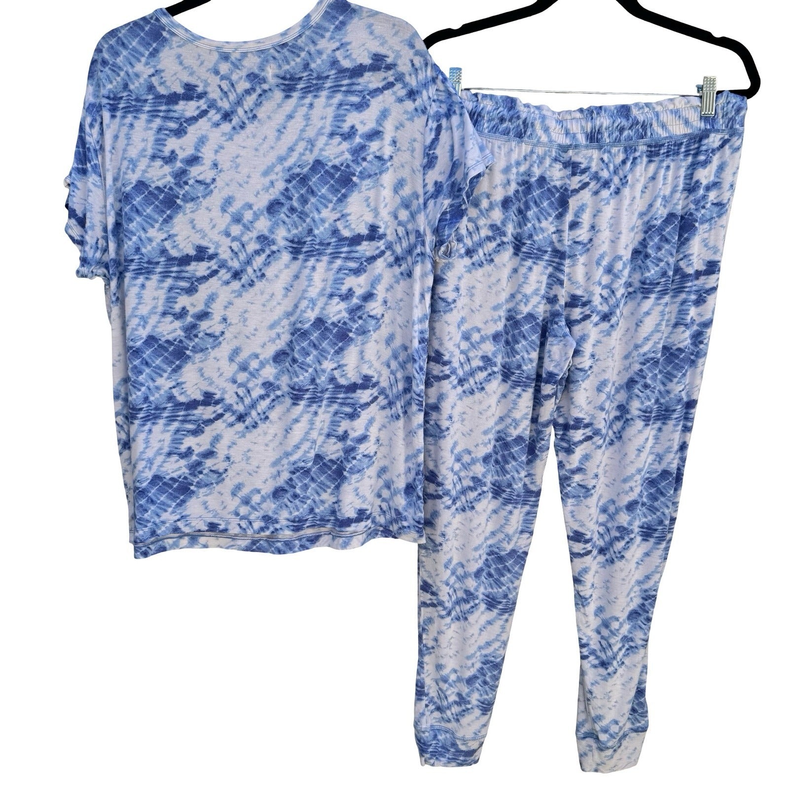 Koolaburra by UGG Womens Blue Tie Dye Pajama Set Large A391288 Loungewear Jogger