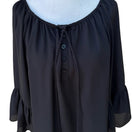 Switch My Michelle Boho Romantic Chiffon Peasant Blouse Tassel Ruffle Sleeve Whimsigoth 3 image