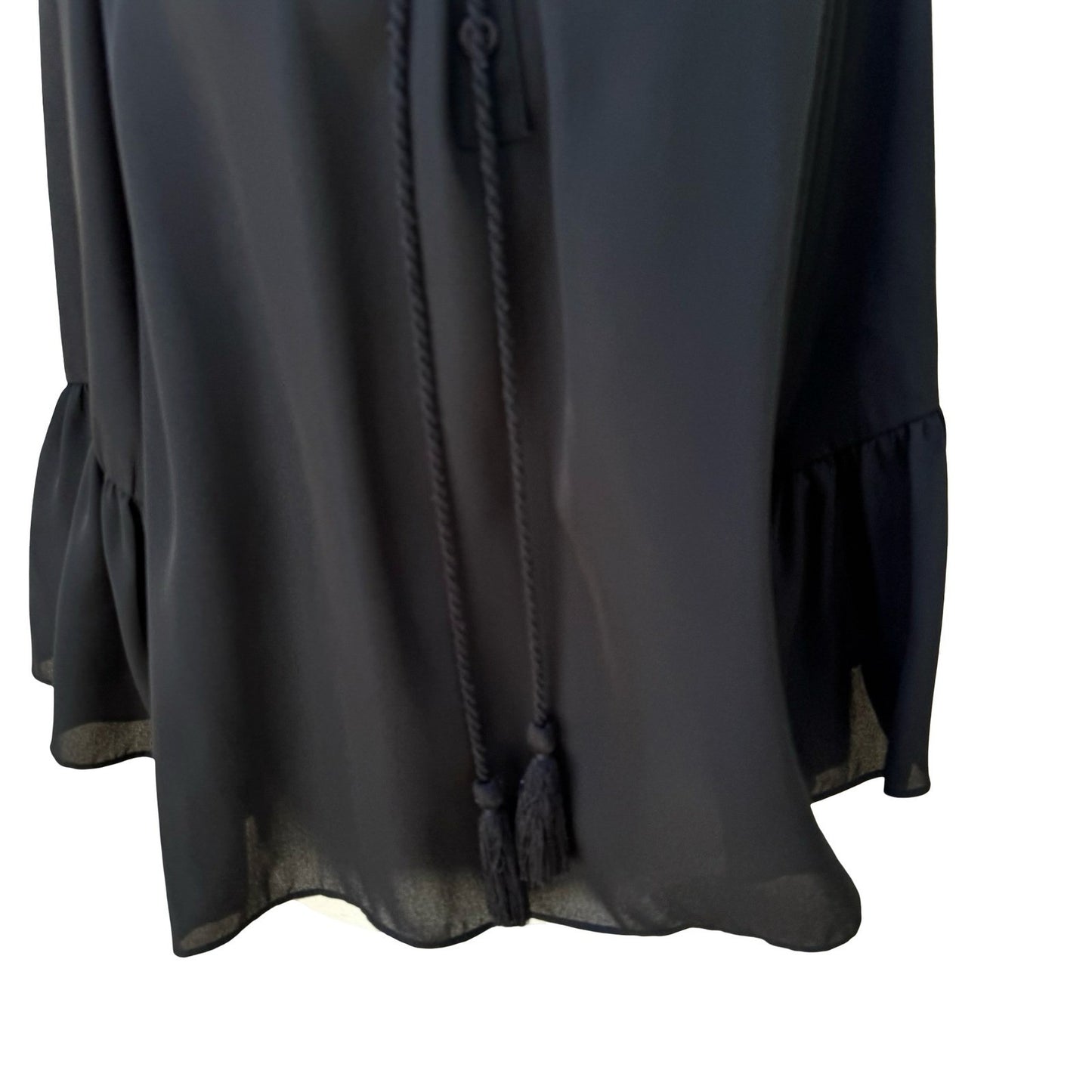 My Michelle Boho Romantic Chiffon Peasant Blouse Tassel Ruffle Sleeve Whimsigoth