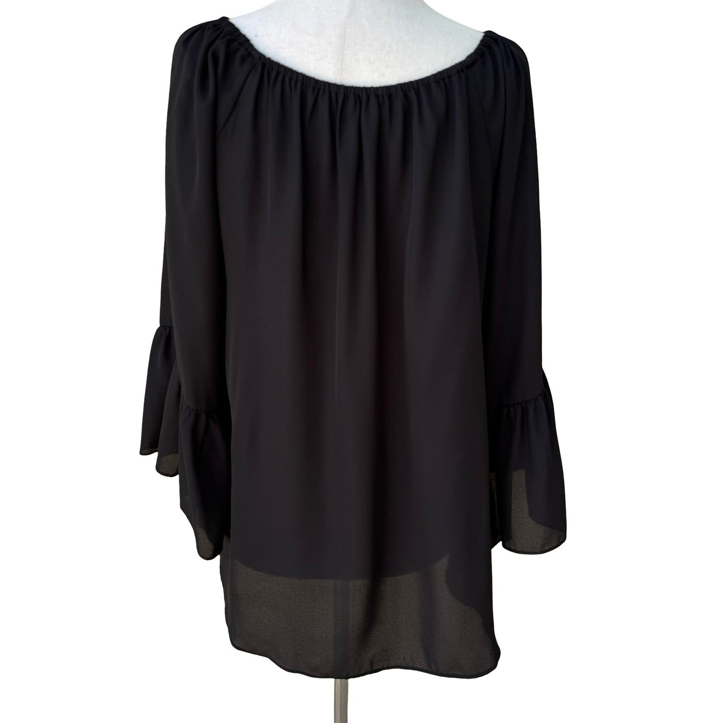 My Michelle Boho Romantic Chiffon Peasant Blouse Tassel Ruffle Sleeve Whimsigoth