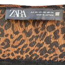 Switch Zara Mob Wife Boho Sheer Ruffle Plisse Leopard Print Boho Midi Dress Brown XS 2 image