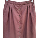 Switch JH Collectible Vintage Brown Wool Blend Button Front Pleated Midi Skirt Size 6/7 3 image