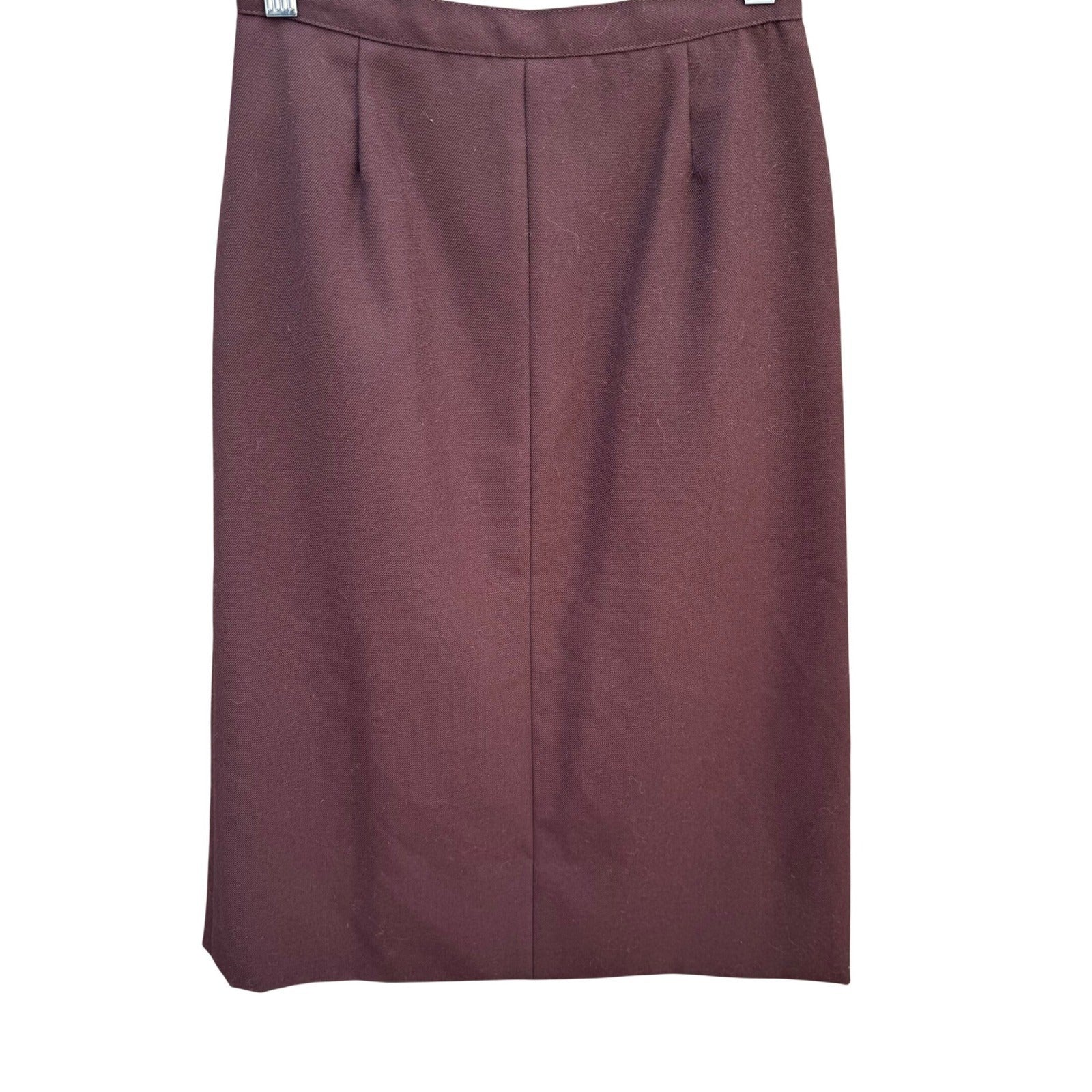 JH Collectible Vintage Brown Wool Blend Button Front Pleated Midi Skirt Size 6/7