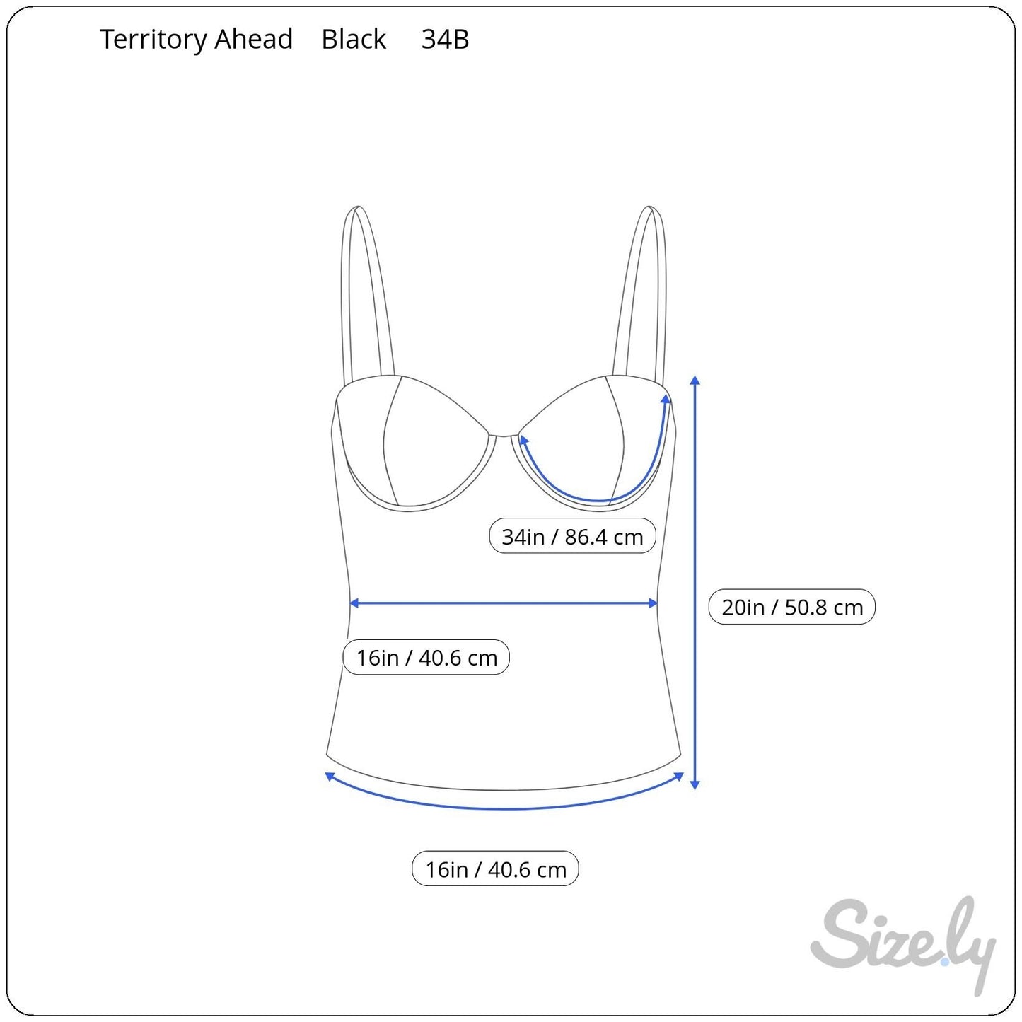 The Territory Ahead Black Built-In Bra Adjustable Straps Stretch Camisole Tank 34B