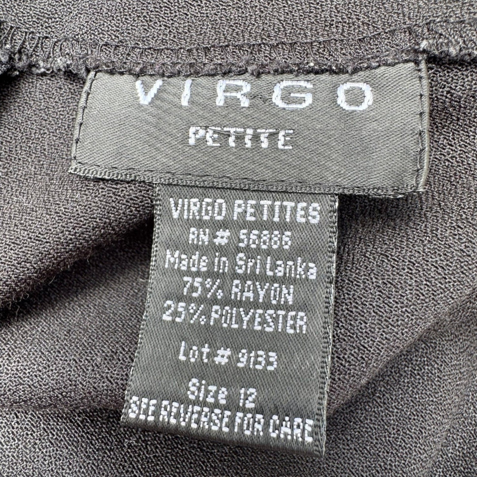 Virgo Vintage Black Sleeveless Jumpsuit Size 12P Elastic Waist Wide Leg Pockets