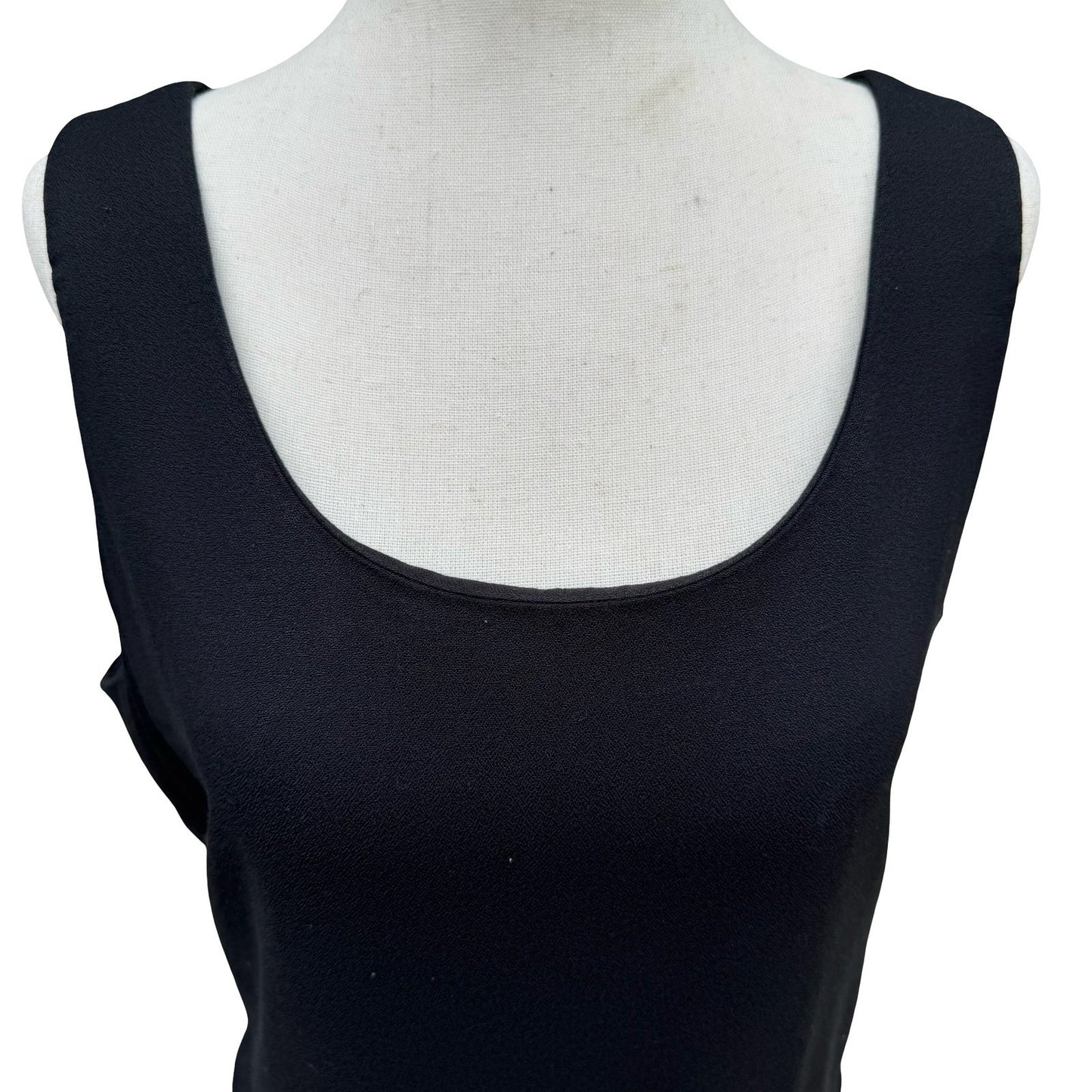 Virgo Vintage Black Sleeveless Jumpsuit Size 12P Elastic Waist Wide Leg Pockets