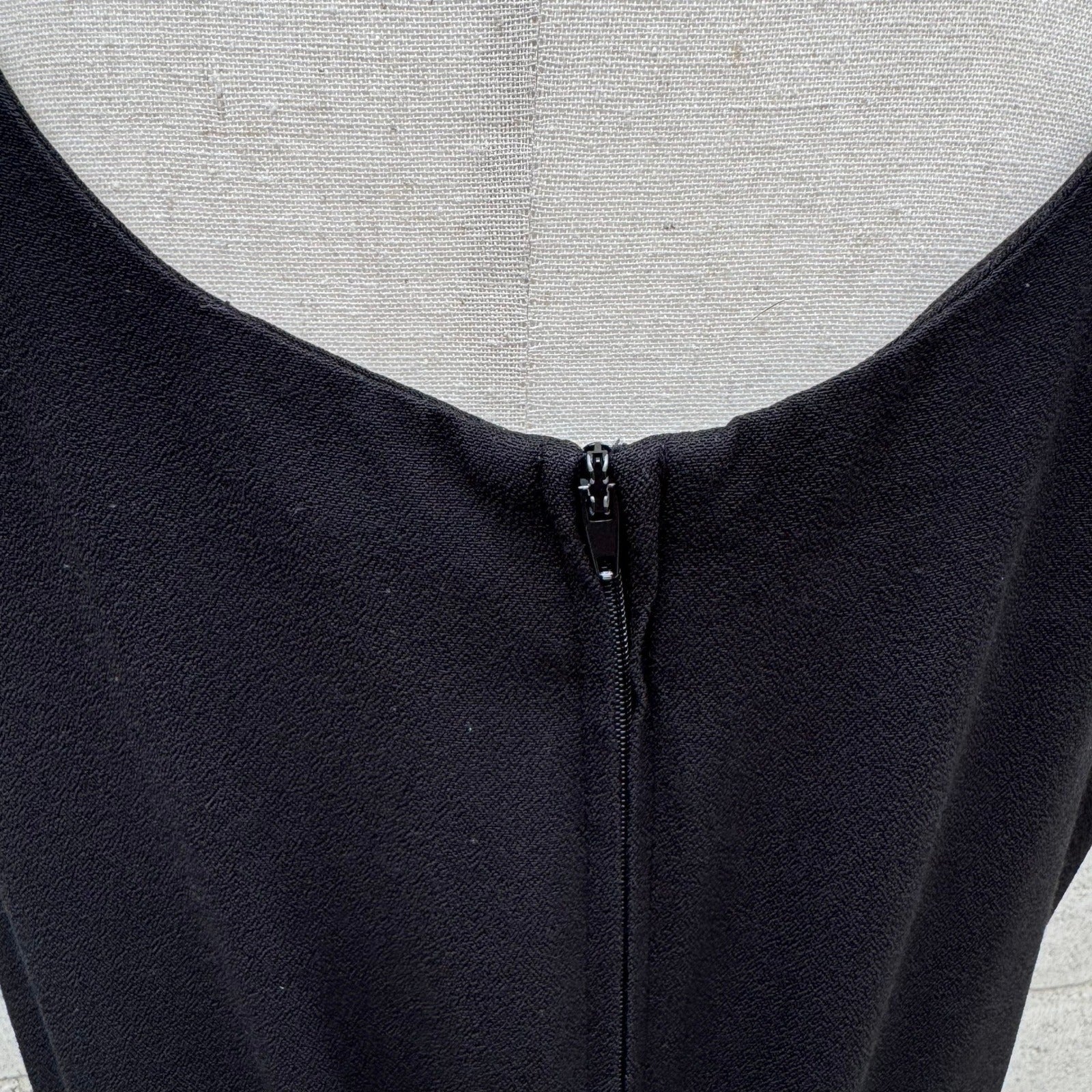 Virgo Vintage Black Sleeveless Jumpsuit Size 12P Elastic Waist Wide Leg Pockets
