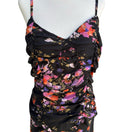 Switch Latina Life Y2K Dark Floral Whimsigoth Ruched Bodycon Tank Midi Skirt Black L 3 image