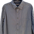 Switch Tasso Elba Mens Tailored Fit Gray White Striped Button-Down Long Sleeve Shirt L 2 image
