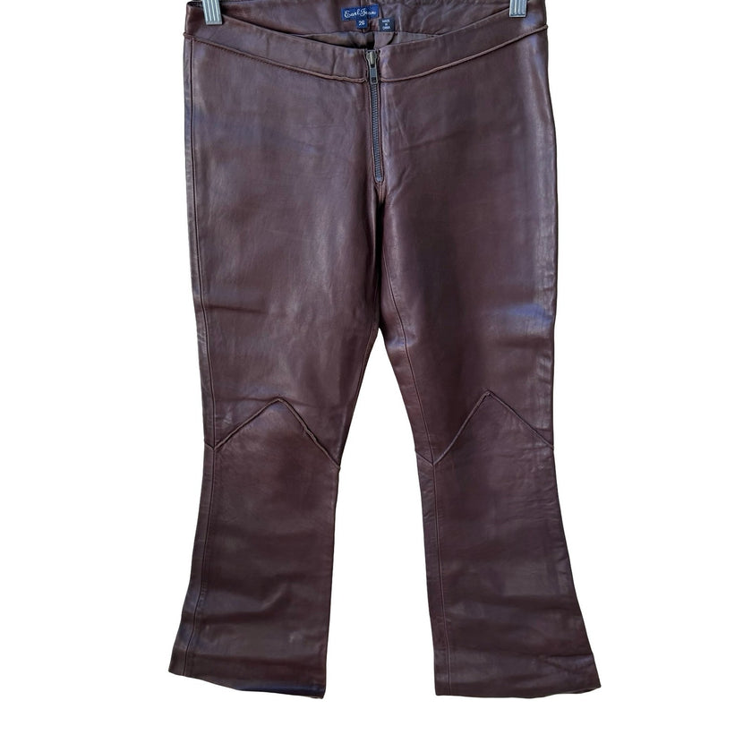 Earl Jean Y2K Leather Low Rise Moto Biker Grunge Pant Bootcut Designer Sample 26
