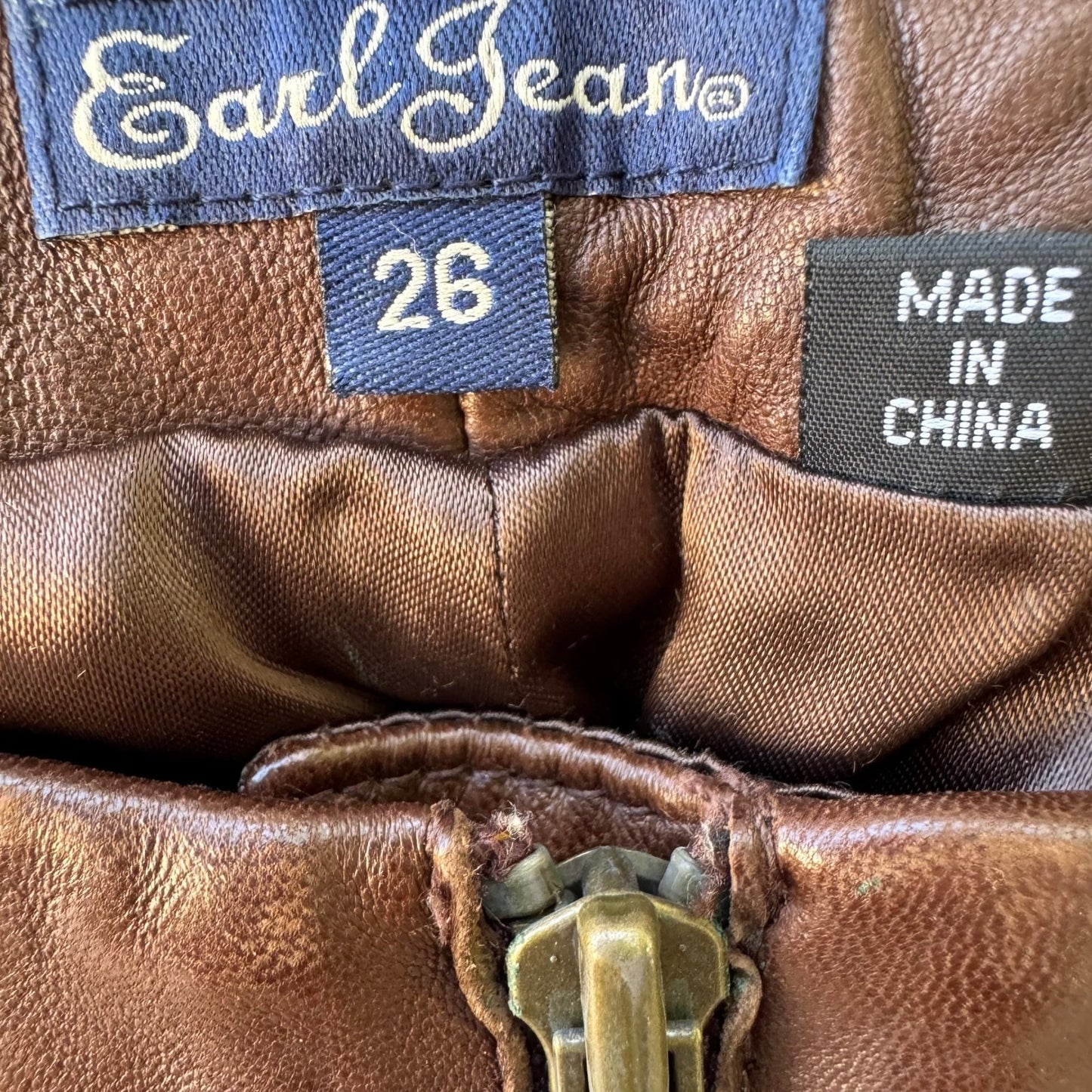 Earl Jean Y2K Leather Low Rise Moto Biker Grunge Pant Bootcut Designer Sample 26