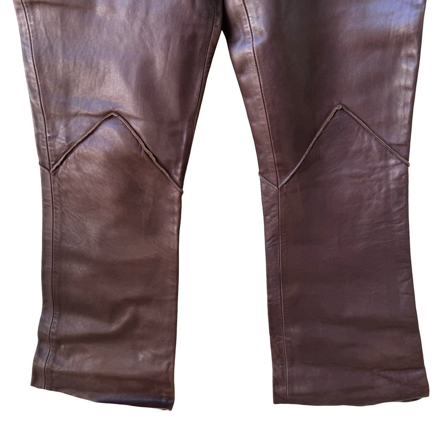 Earl Jean Y2K Leather Low Rise Moto Biker Grunge Pant Bootcut Designer Sample 26