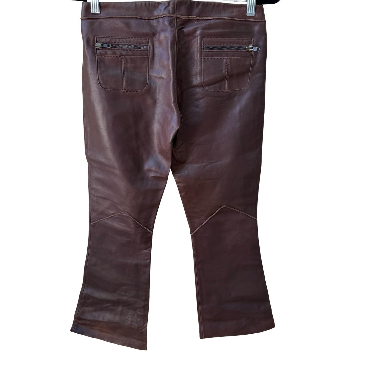 Earl Jean Y2K Leather Low Rise Moto Biker Grunge Pant Bootcut Designer Sample 26