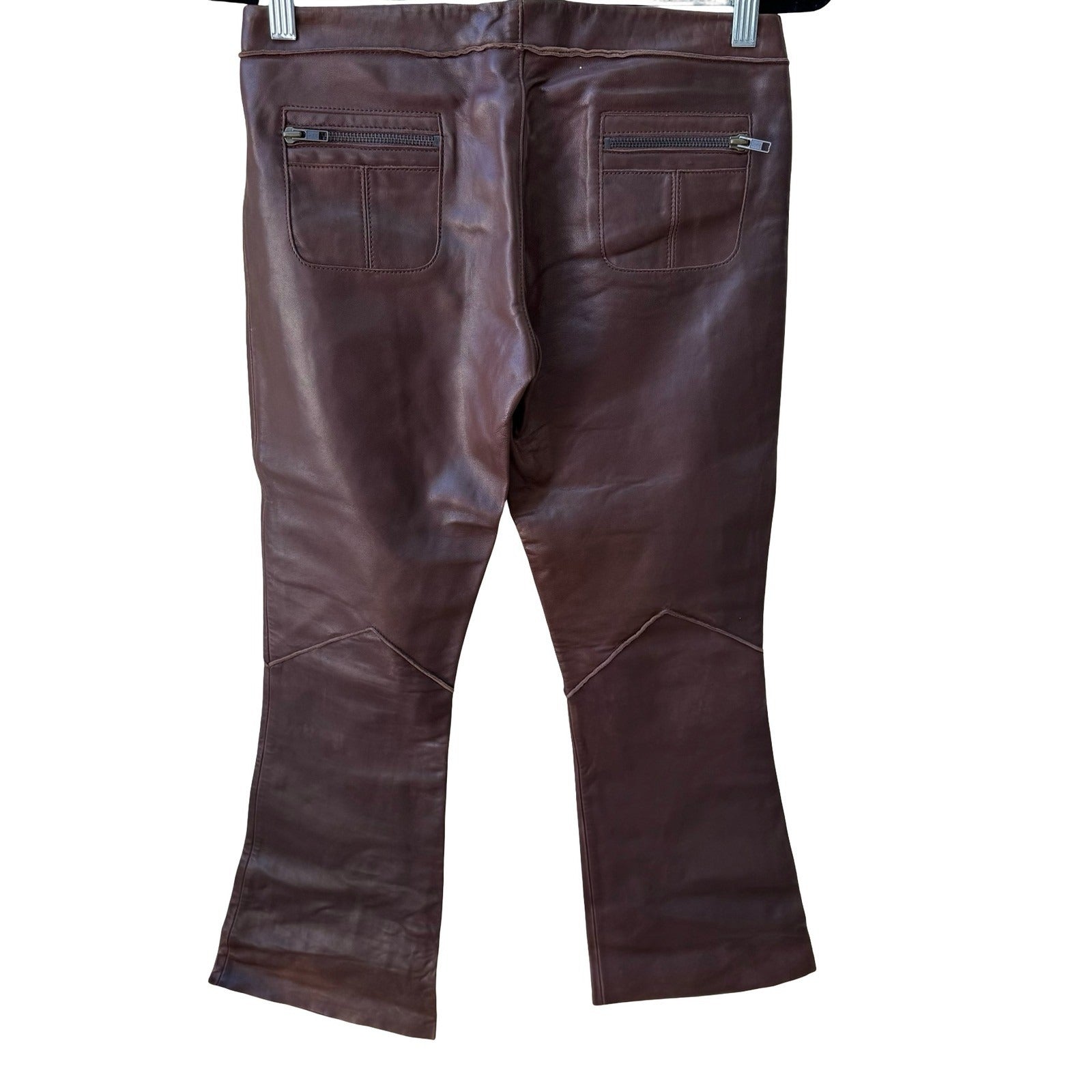 Earl Jean Y2K Leather Low Rise Moto Biker Grunge Pant Bootcut Designer Sample 26