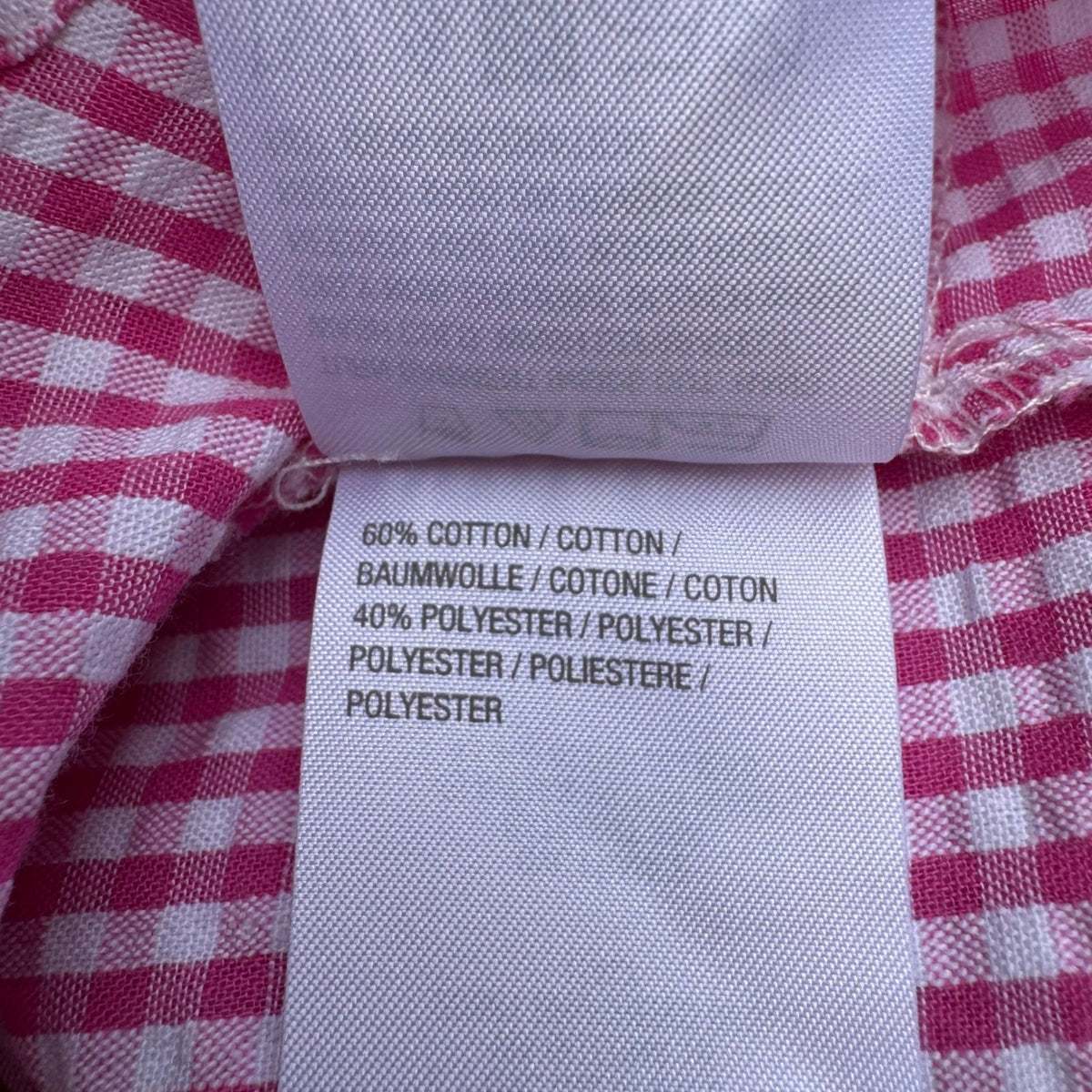 Quacker Factory Grandmacore Cottagecore Gingham Rhinestone Roll Tab Shirt PInk S