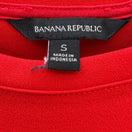 Switch Banana Republic Red Peplum Short Sleeve Blouse Crew Neck Stretch Knit Top Small 2 image