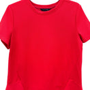 Switch Banana Republic Red Peplum Short Sleeve Blouse Crew Neck Stretch Knit Top Small 3 image