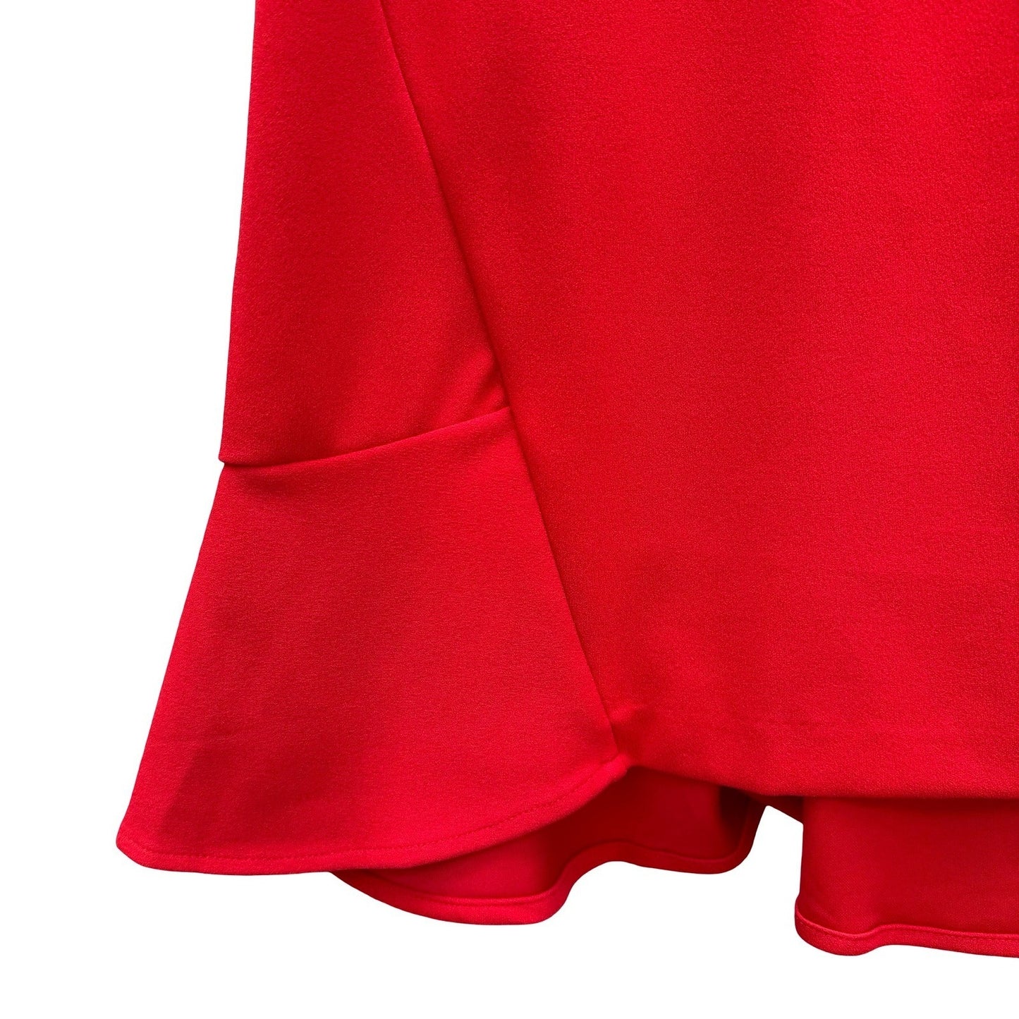Banana Republic Red Peplum Short Sleeve Blouse Crew Neck Stretch Knit Top Small