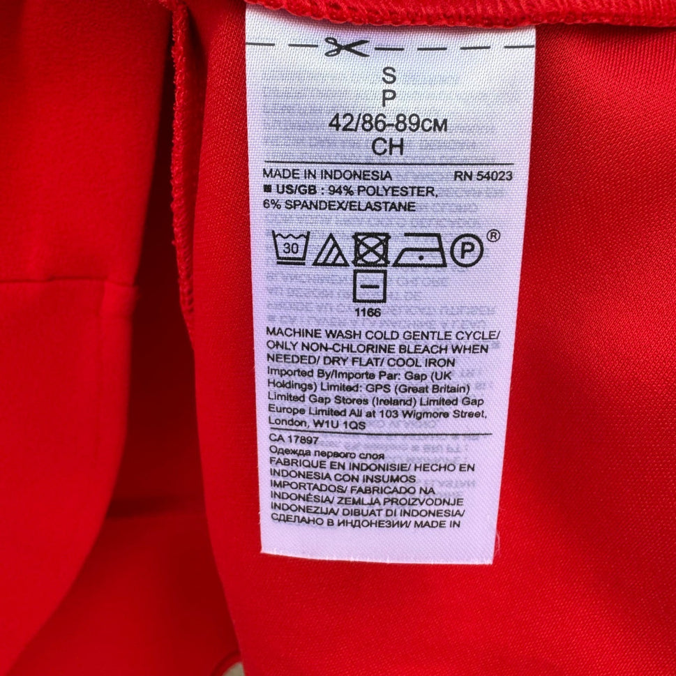 Banana Republic Red Peplum Short Sleeve Blouse Crew Neck Stretch Knit Top Small