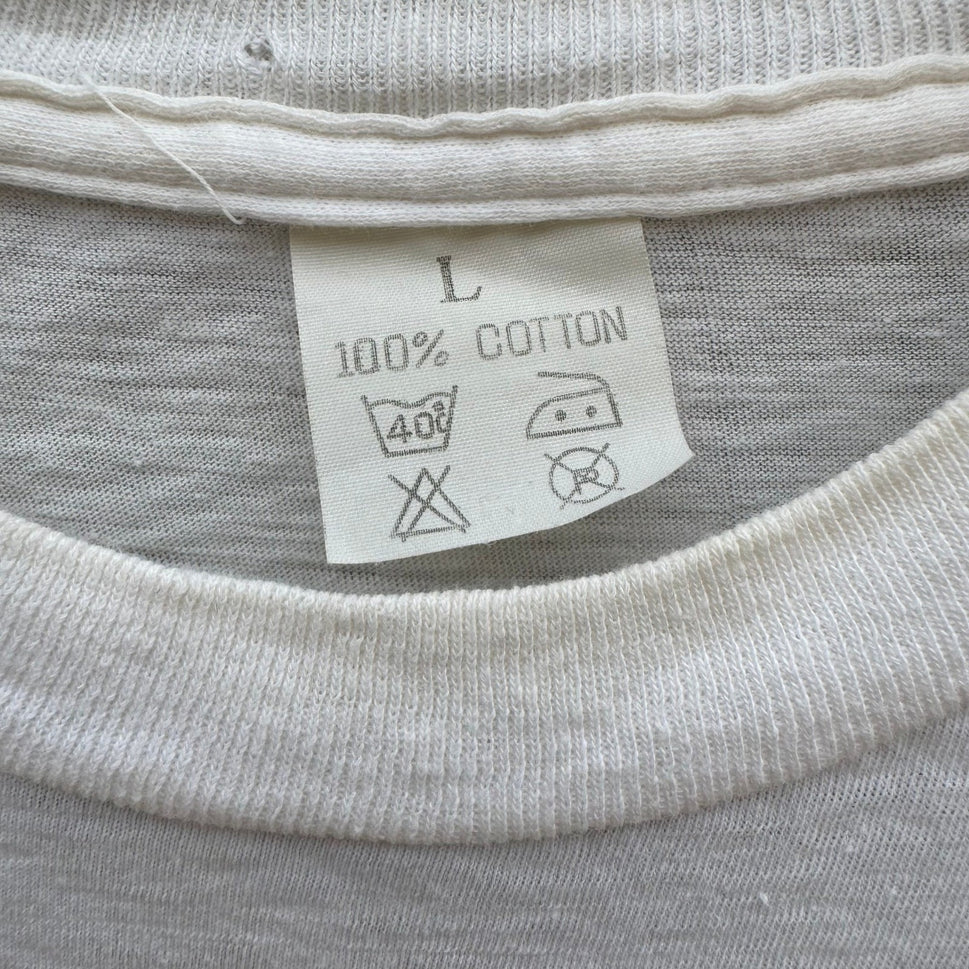 Vintage Russia CCCP Map Graphic Shirt White Single Stitch Large 90s Soviet Union