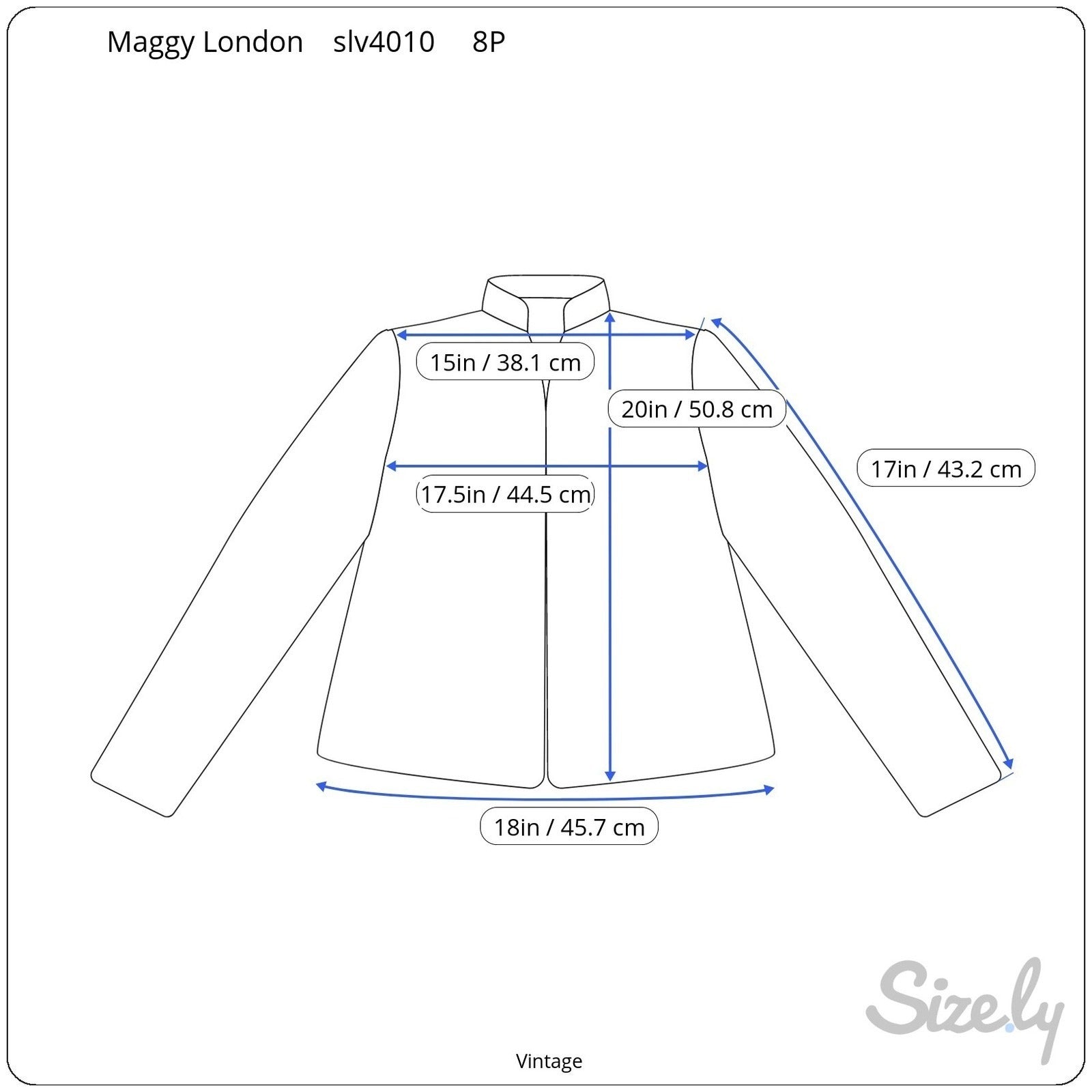 Maggy London Petites Vintage Teal Open Front Blazer Textured 3/4 Sleeve Jacket 8