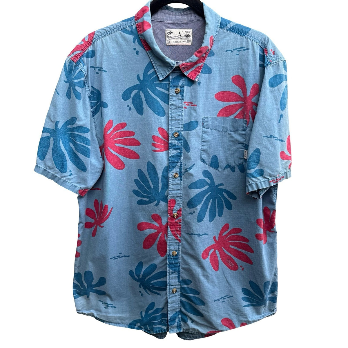 Vans Joel Tudor Collection Aloha Coastal Hawaiian Tropical Leaf Shirt Mens L