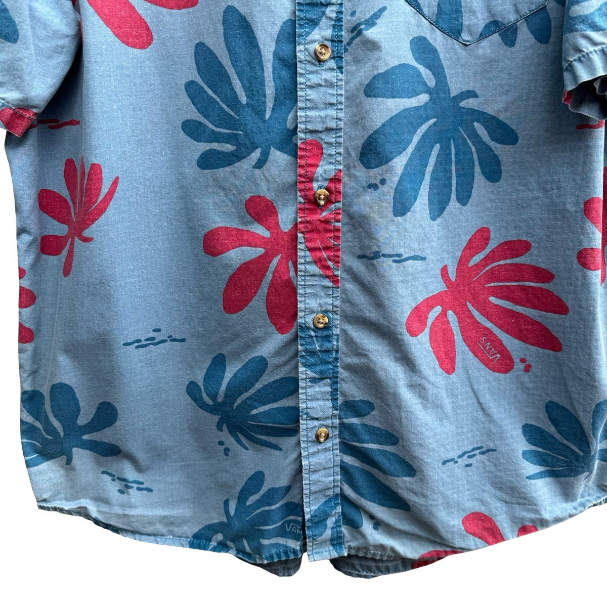 Vans Joel Tudor Collection Aloha Coastal Hawaiian Tropical Leaf Shirt Mens L