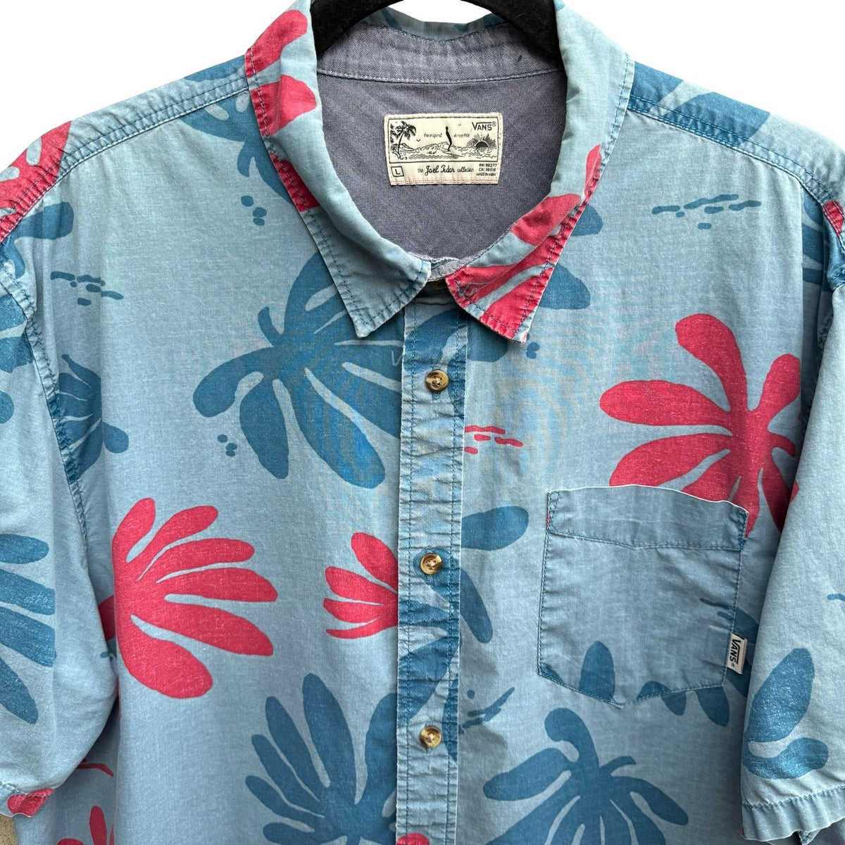 Vans Joel Tudor Collection Aloha Coastal Hawaiian Tropical Leaf Shirt Mens L