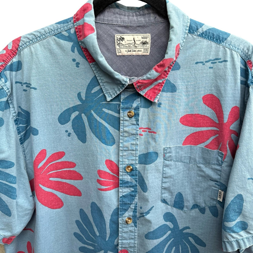 Vans Joel Tudor Collection Aloha Coastal Hawaiian Tropical Leaf Shirt Mens L